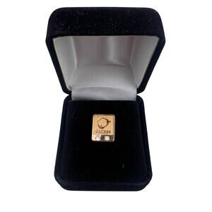 Vintage Scripps 1/10th 10K Gold Filled GF Tie Tack Lapel Pin 2 Diamonds Employee